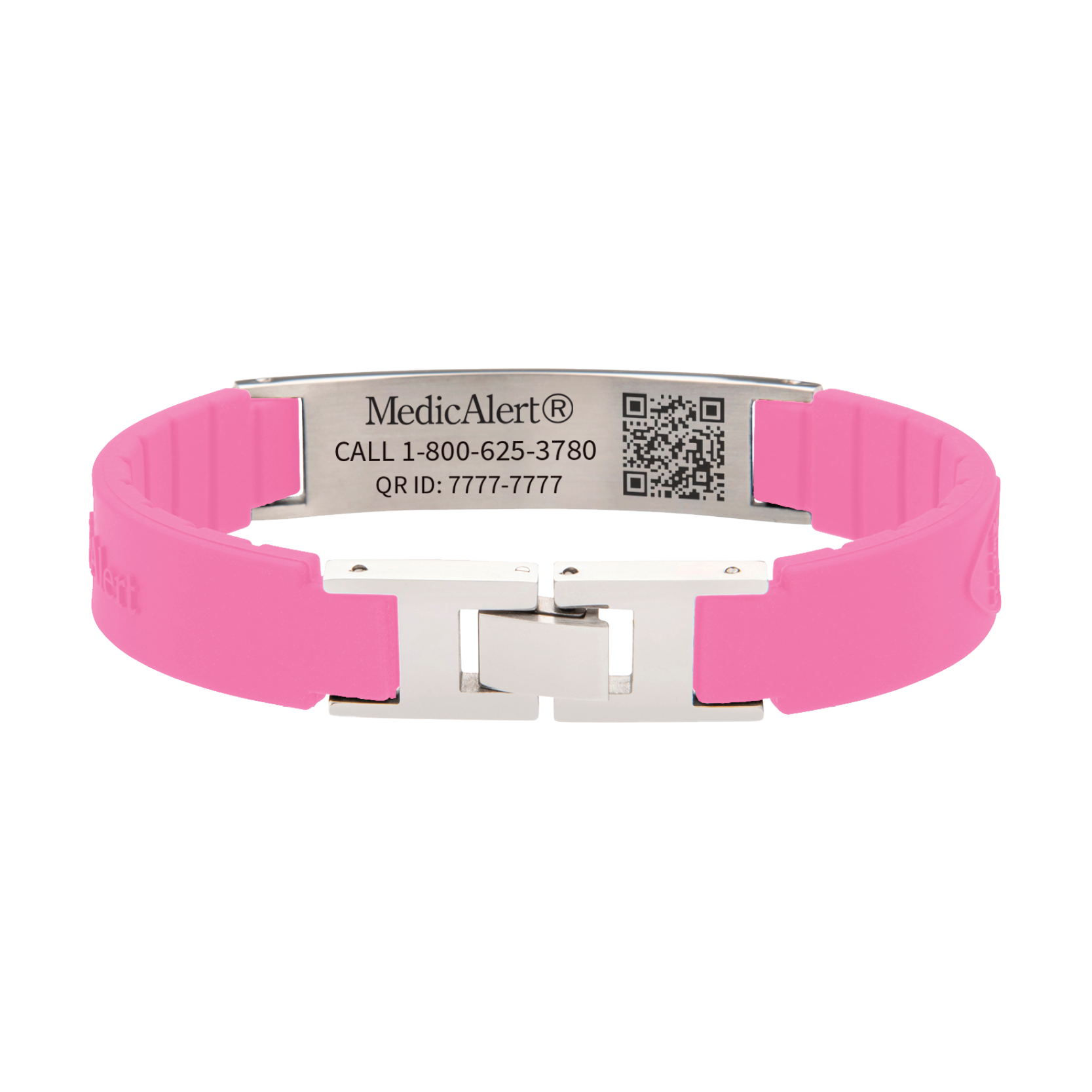 QR Code Elite Silicone Medical ID Bracelet​ - Pink, Pink, large image number 1